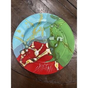 Vintage Domiziani Lava Glaze Plate‎ Charger Italy Art Pottery